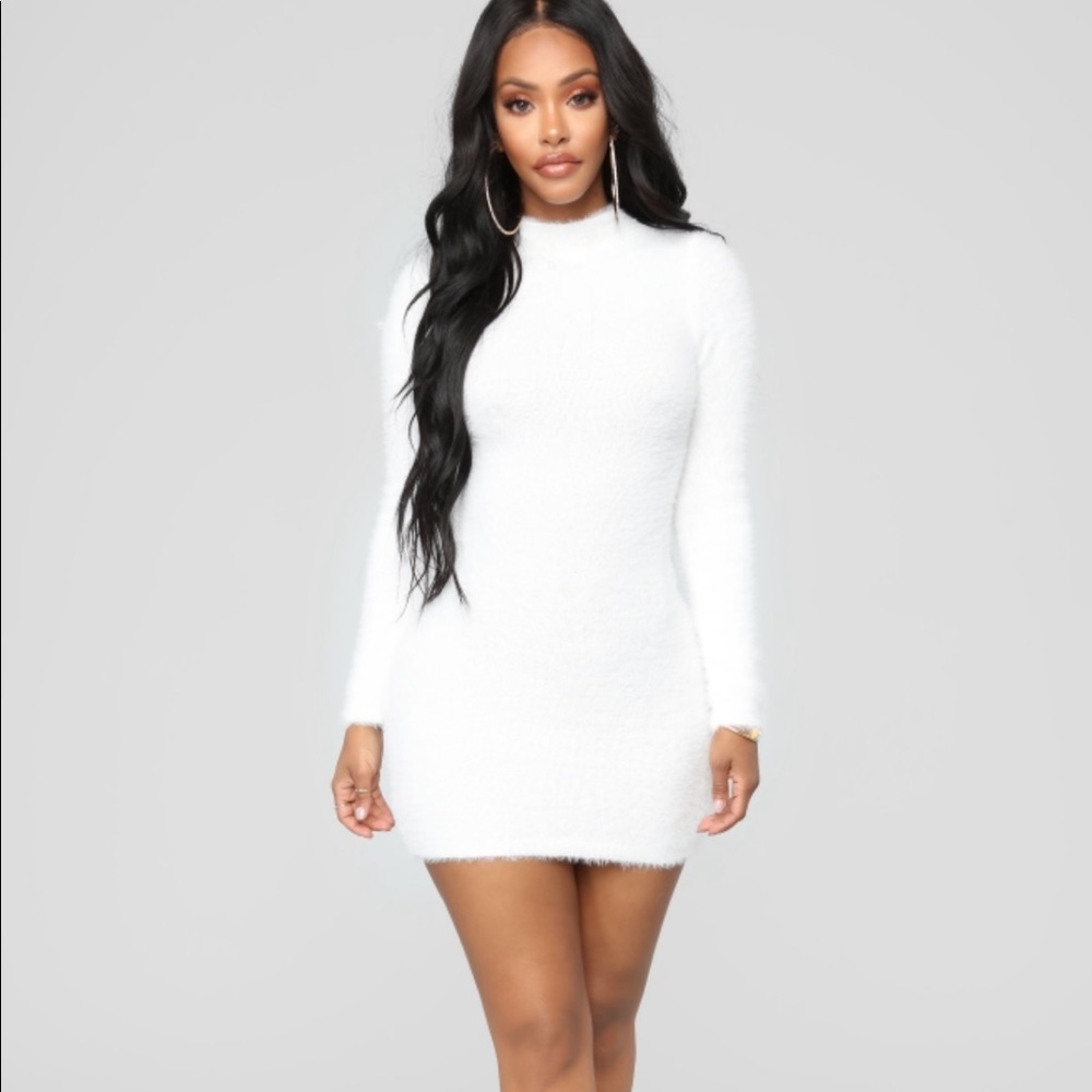 White Long Sleeve Dress
